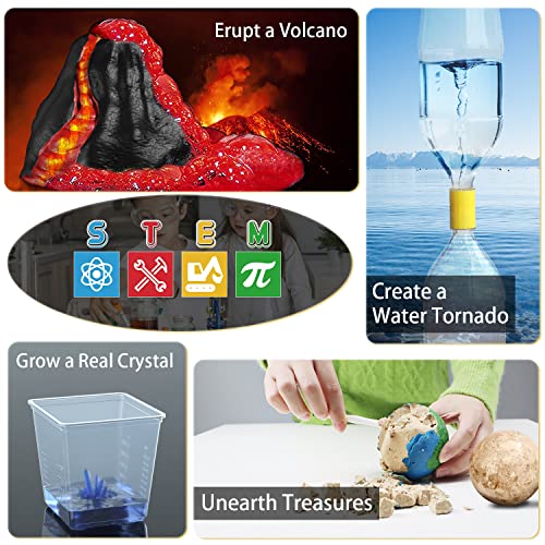 Earth'scode 25Pcs Science Kit - Volcano Science Kit For Kids Age 6-8 8-12 Planet Gemstones Dig Kit Diy Crystal Growing Kit Make A Volcano Stem Science Educational Toys For Girls And Boys #TOP5