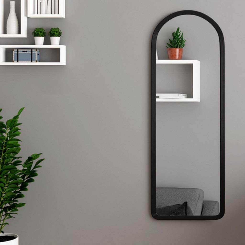 Wall Hung Full Length ed Mirror Free Standing Floor Standing Dressing Mirror Adjustable Bedroom Furniture (Color : Black Size : 120 * 38cm)