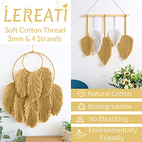 LEREATI Macrame Cord 3mm x 100m, Thick Macrame Rope Natural Cotton Rope Craft String - Image 4
