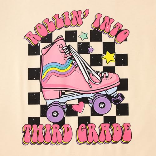Image of First Day of School Outfit for Girl Rollin Into First Second Third Grade Shirt 1st 2nd 3rd Back to School T-Shirt Top