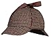 Heavyoff Herren Deerstalker Mütze Detektive Hut Wollmischung Tweedkappe Zwei Brims Beret Braun 3 Medium
