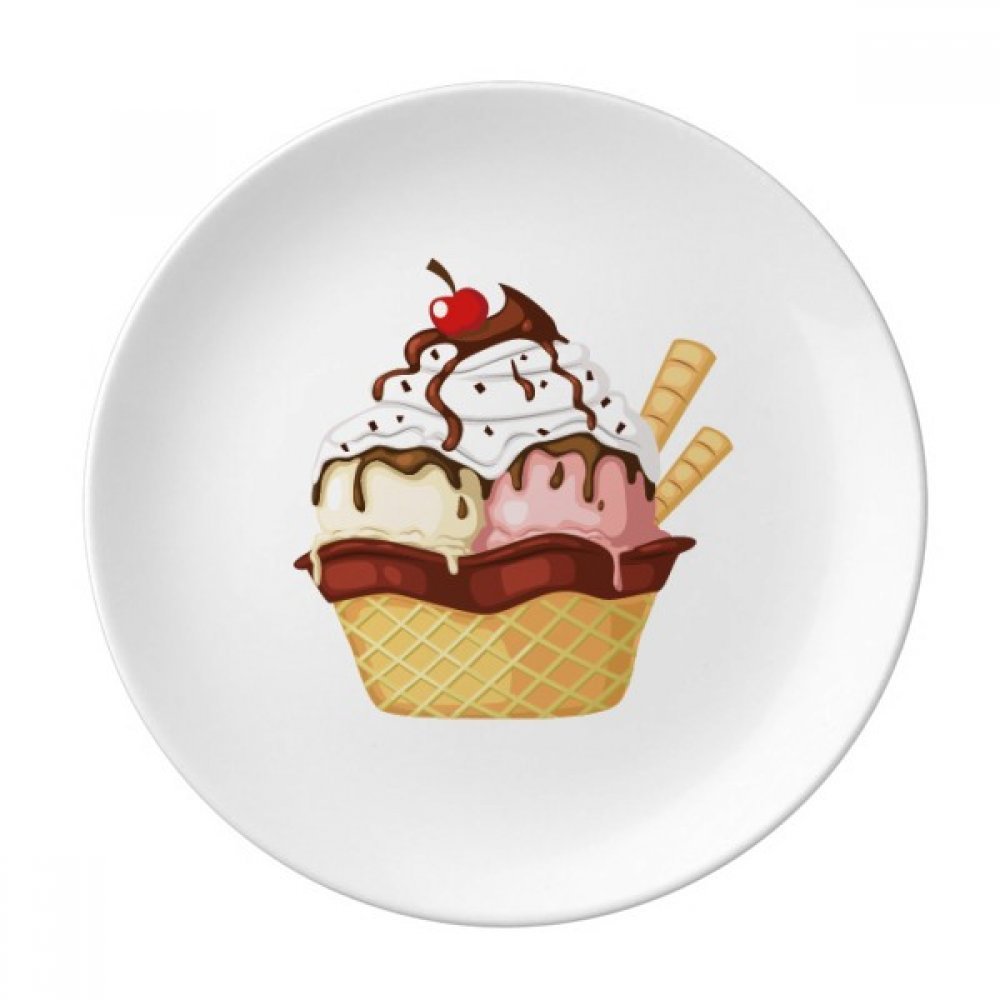 Assiette dessert porcelaine cadeau idéal 25cm motif gourmand pour anniversaire maison