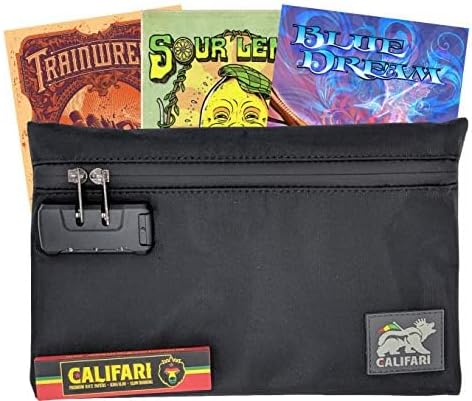 Miniatura 2 de Califari Contenedor con cerradura a prueba de olores (11 x 7 pulgadas), bolsa duradera 100% a prueba de olores con cerradura de combinación, ideal