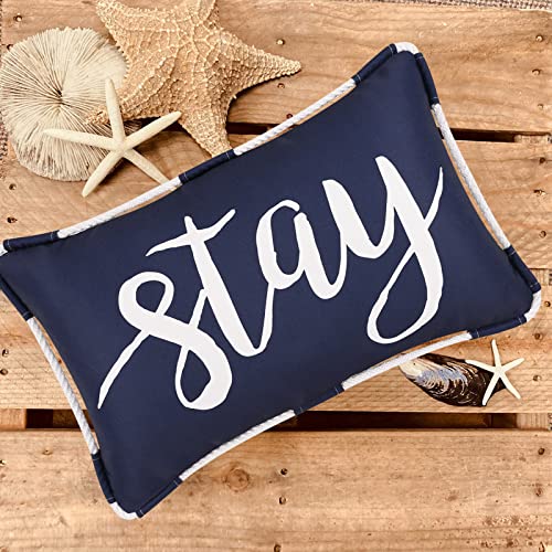 Outdoor Pillow Covers 12 X 20 Inch, Waterproof Blue Lumbar Throw Pillows For Patio Porch Furniture Couch, Navy Decorative Cushion Cover, Spring Summer Pillow Cases For Sofa Chair Garden, Set Of 2 #TOP1