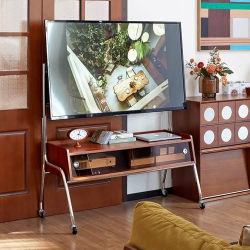 Soporte móvil para TV de 55 a 75 pulgadas con ruedas y estante miniatura 1