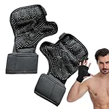 Gewichtheber-Handschuhe, fingerlose Fitness-Handschuhe, Silikonpolsterung, atmungsaktiv, eng anliegende Passform, starker Griff, rutschfest, für Fitness, WOD, Gewichtheben, Fitnessstudio und Training