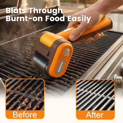 Electric Grill Brush Bristle for Outdoor Grill, Grill Cleaning Brush Rechargeable BBQ Cleaner Brush Head,Safe Grill Brush with Scraper for Cast Iron Stainless-Steel Grates — view 2