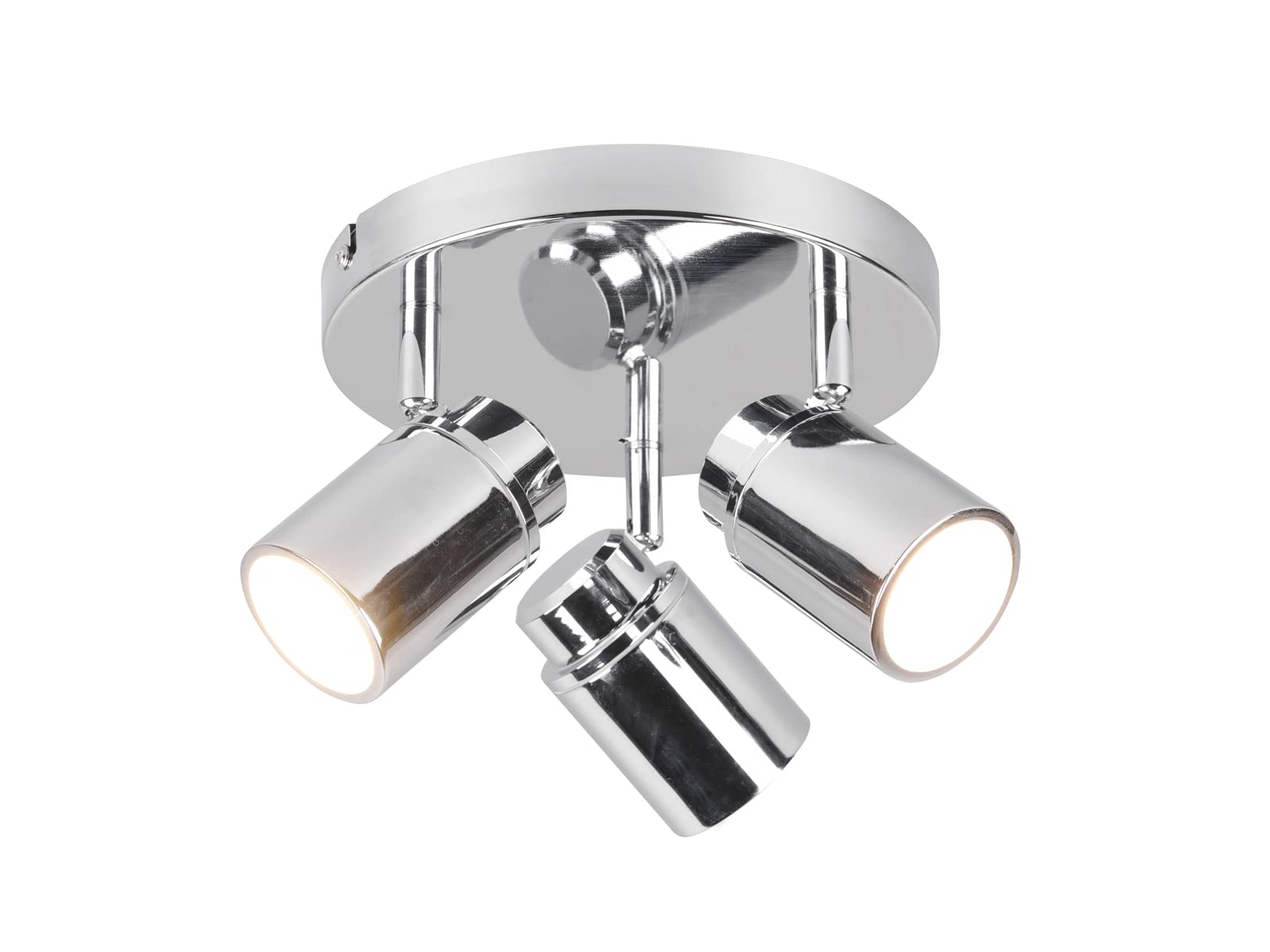 Badezimmerlampe Deckenstrahler Rondell 3-flammig Silber Chrom Ø 20cm
