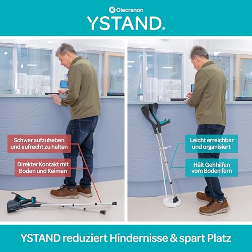 YSTAND Unterarm-Krückenständer - 62cm Halterung, Stockhalter - Einfach zu handhabende Halterungen für Gehstöcke & Krücken, krücken zubehör