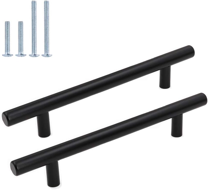 goldenwarm 20Pack Kitchen Cabinet Handles 160mm Hole Centers Black Cupboard Handles Kitchen Cupboard Door Handles Black Wardrobe Handles Kitchen Bathroom Cupboard Handles