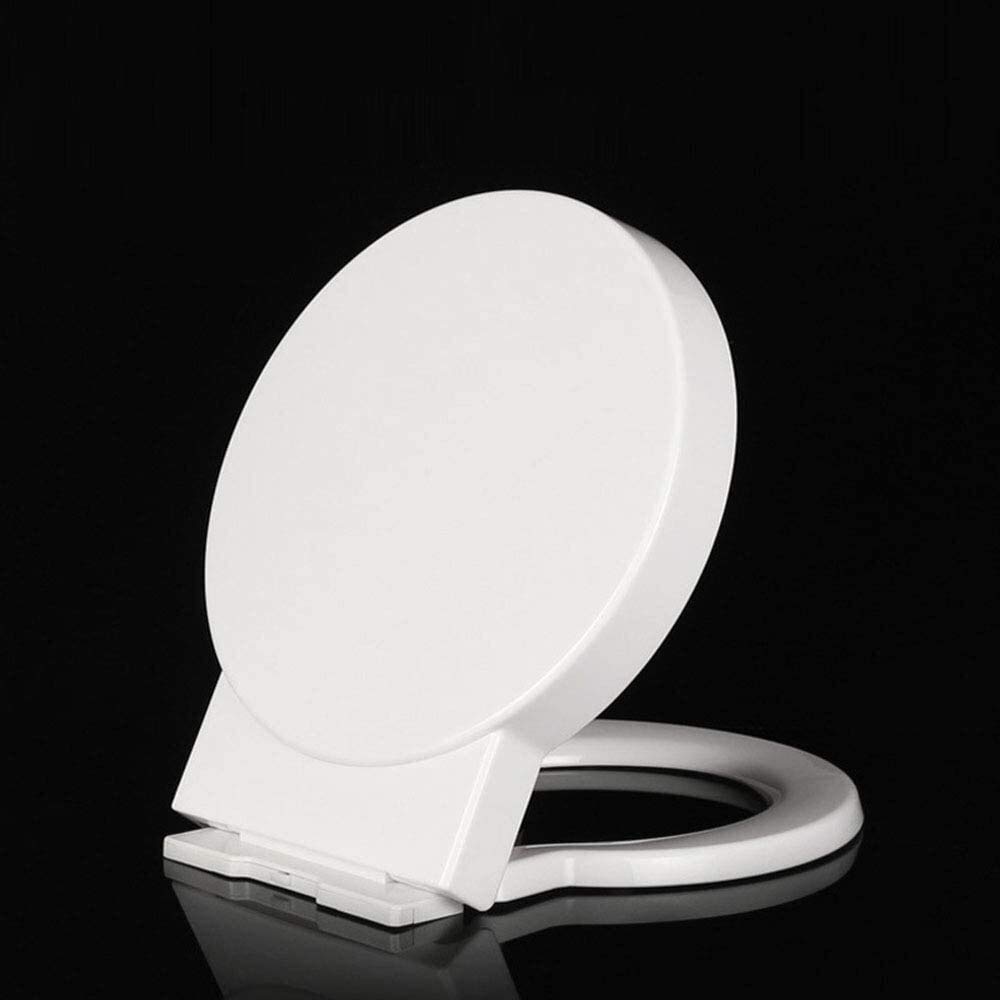 Tapa de inodoro, tapa de inodoro grande, circular, redonda, gruesa, de polipropileno respetuoso con el medio ambiente, de resina de urea.