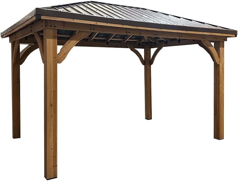 Garden Winds Winter Cover Compatible with The Cordova Barrington 14' X 10' Tall Hard Top Gazebo – Heavy Duty Protective Enclosure for Outdoor Storage, Waterproof, Windproof and Flame Resistant – Black