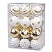 KI Store Christmas Tree Decorations decorative ball ornaments Hanging Decor (Gold and White, 2.36")