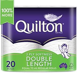 Quilton 3-Ply Double Length Toilet Tissue 20 pack