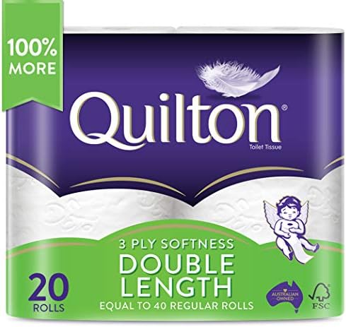 Quilton 3-Ply Double Length Toilet Tissue 20 pack