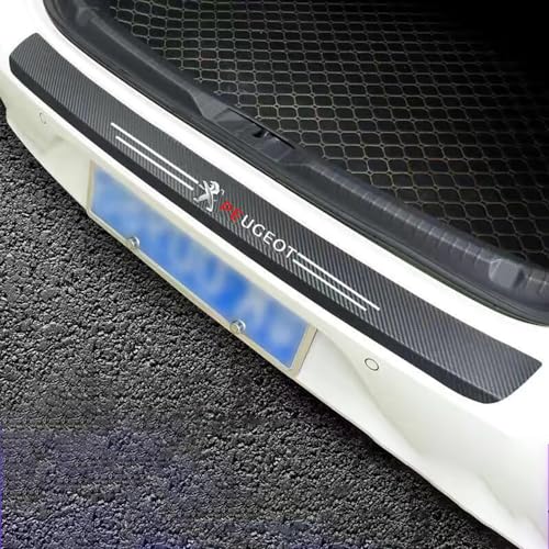 WSXCDE Auto Kohlefaser Ladekantenschutz Aufkleber, für Peugeot 308 SW II 2017-2021 Kofferraum Schutzbrett Auto Heckstoßstange Schutzfolie Kratzfeste