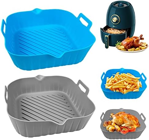 Moule Air Fryer, Air Fryer Pot En Silicone, 2Pcs Pot En Silicone Pour Friteuse À Air Silicone