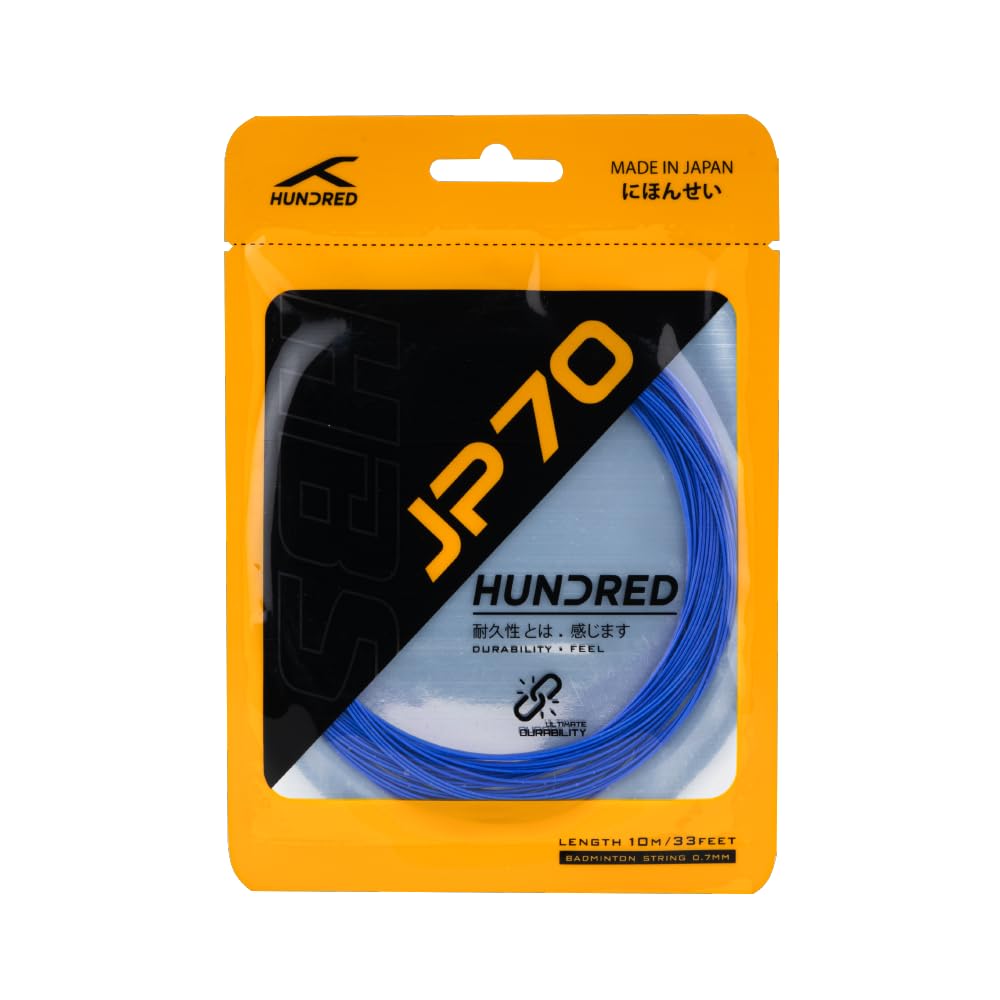 Hundred JP 70 Badminton String | Versatile Power & Control | Durable Synthetic Gut | Comfortable Shock Absorption | Reliable Tension & Playability