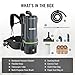 WORKPRO Commercial Backpack Vacuum Cleaner, 6-Quart, 1200W Motor, Lightweight with 23-Foot Long Cord, Portable Vacuum Backpack for Stairs, Carpet and Hard Floors