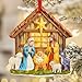 TEEZWONDER Christmas Christian Gifts for Women Men - O Holy Night 3D Porcelain Nativity Christmas Ornaments 2025 - Catholic Religious Gifts for Women Christian, Nativity Ornaments Stocking Stuffers