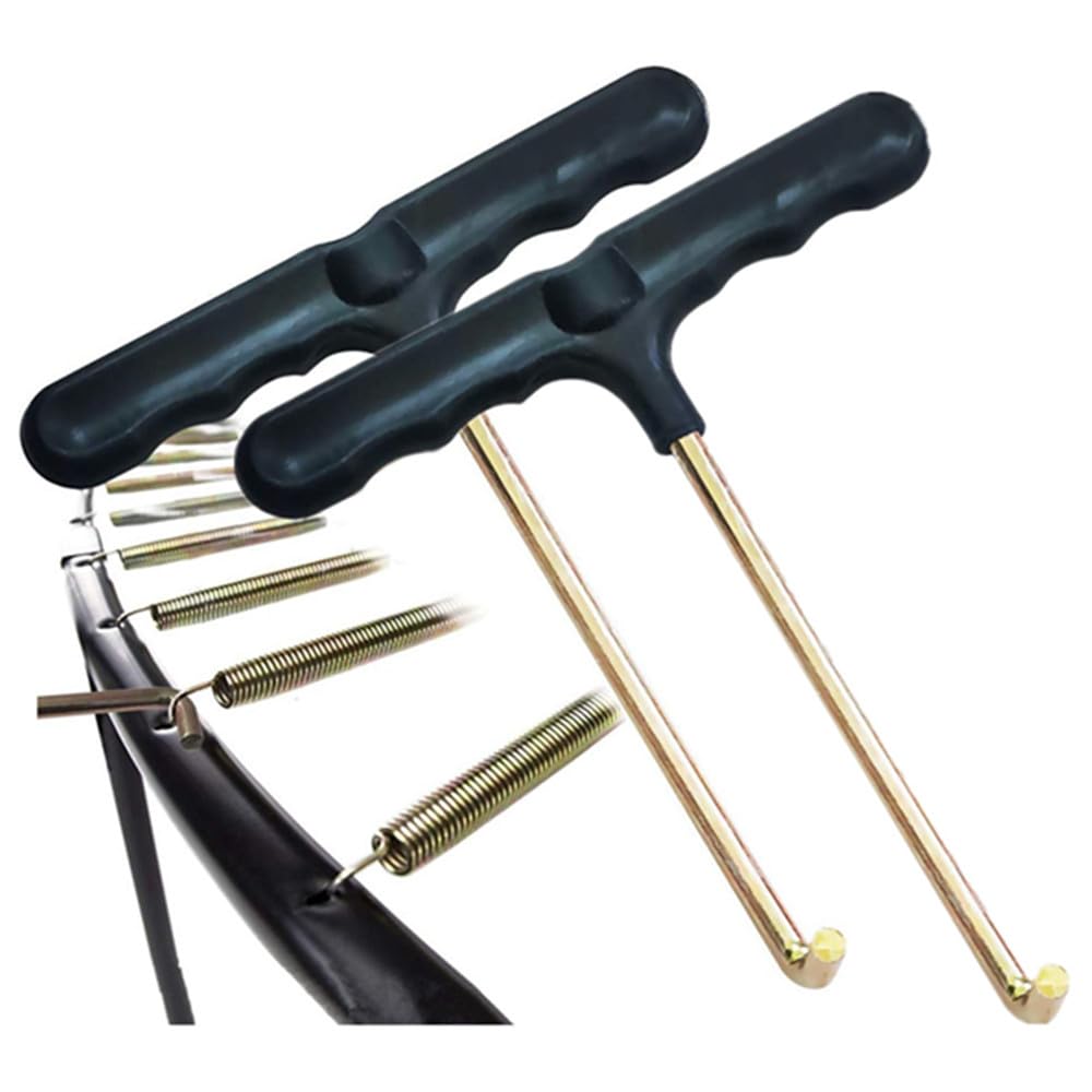 Wanfoou Trampoline Spring Pull Tool T-Hook, 2 PCS Trampoline Hook Tool, Spring Pull T-Hook with Plastic Handle for Jumping Trampoline Spring Installation