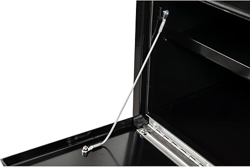 Miniatura 7 de Buyers Products 1703304 - Caja de herramientas de acero negro para debajo de la carrocería con estante integrado y pestillo de mango en T, 14 x 16 x