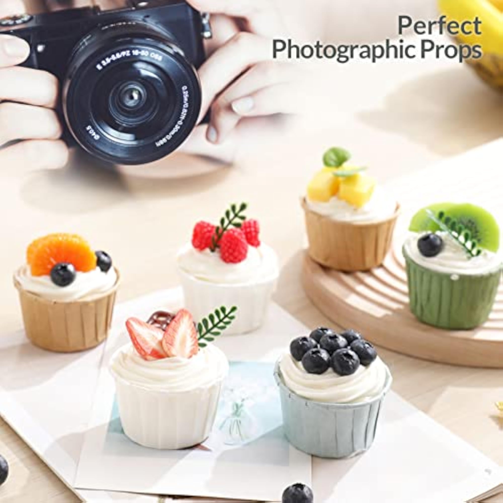 Fake Cupcakes for Display, Realistic Decor
