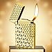 Traditional Soft Flame Butane Lighter, Adjustable Flame, Butane Gas Refillable, Vertical Ignition Roller (Gold)