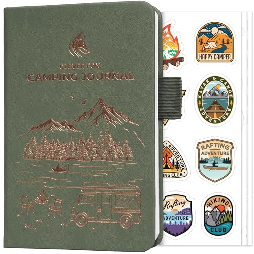 Clever Fox Camping Journal Pocket – Camping Log Book & Outdoor Adventure Journal – RV Travel Log Book – Gifts, Accessories & RV Essentials for Travel Trailers, 14 Trips, 3.7x5.7” (Cypress)