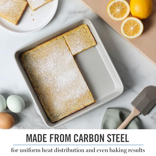 Image of Martha Stewart Gallen 9 Inch Square Nonstick Carbon Steel Cake Pan - Cool Grey (Pack of 6)