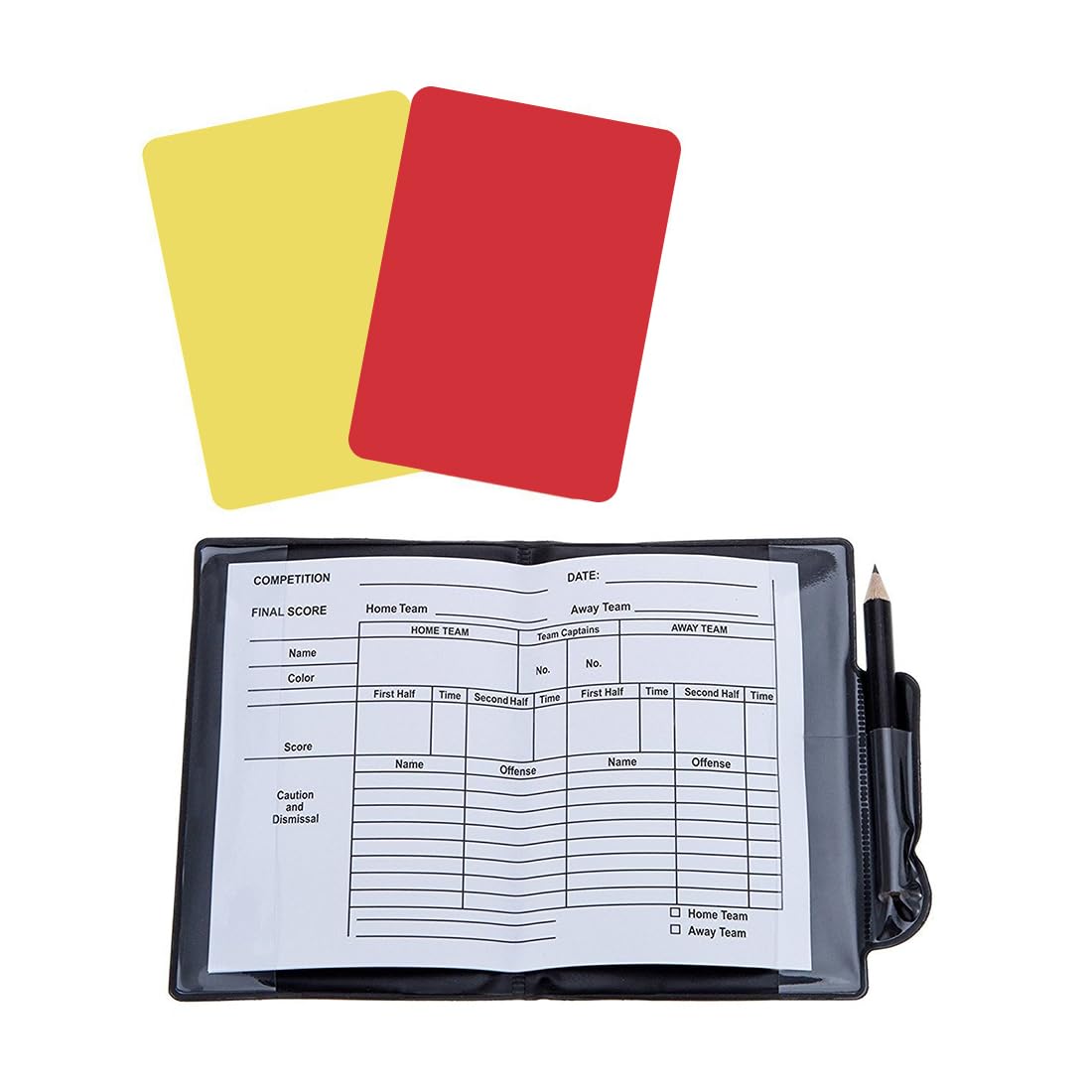 Arbitro di Calcio Cartellini Rossi e Gialli, Cartellini Arbitro Calcio Kit, Cartellini Rossi e Gialli, Carte da Arbitro di Calcio con Matite per Gioco Calcio Scuola Sport