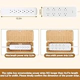 Cable Management Box, Handmade Imitation Rattan Cable Tidy Box with Locked Cover, 2 Open Slots Power Strip Organizer, Cord Organizer Boxes for Computer Router USB Hub & Power Strip - Image 5