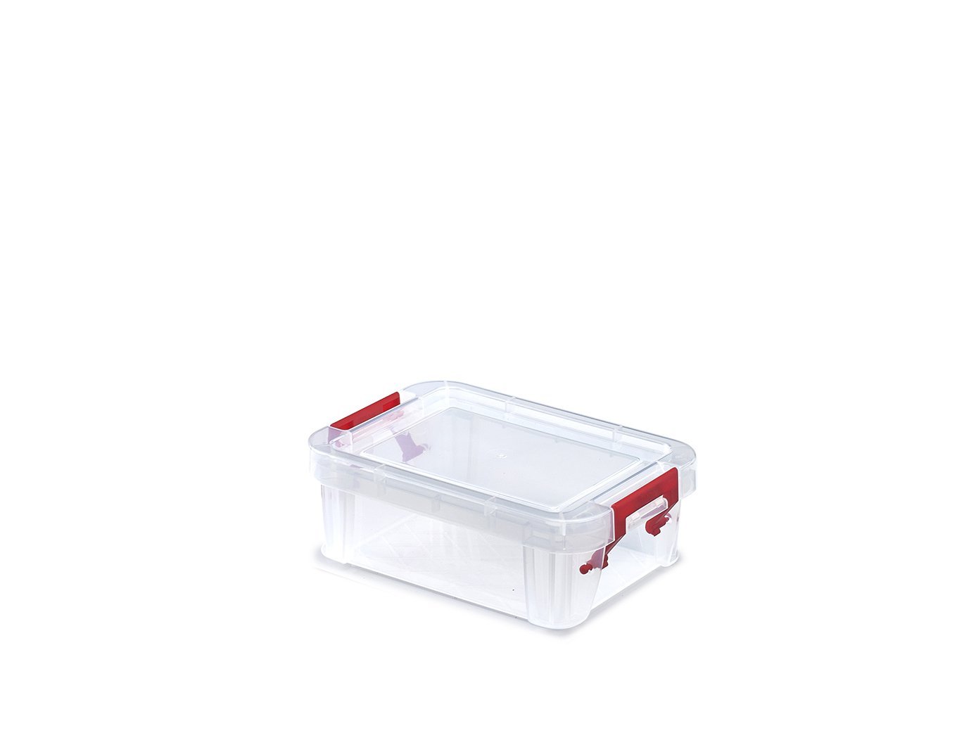 Whitefurze Allstore Container with Silver Clamp, Plastic, Natural, 0.3 Litre