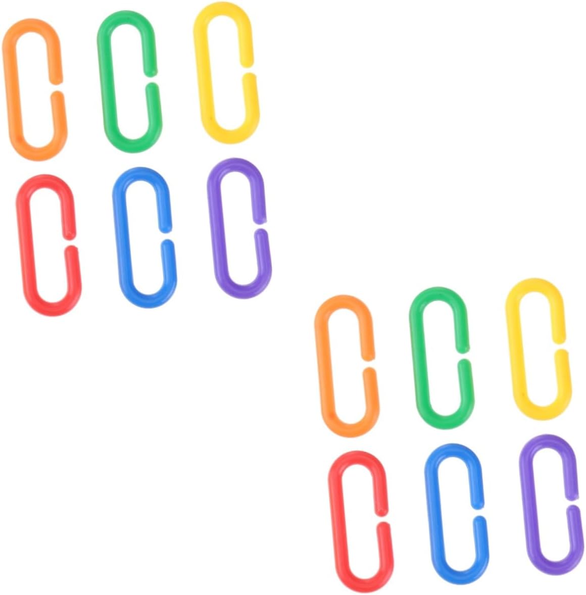 Amosfun 200pcs C-Clips Plastic Chain Links for Bird Toys Parrot Accessories Safe Foot Toys for Birds for Birdcages and Playtime