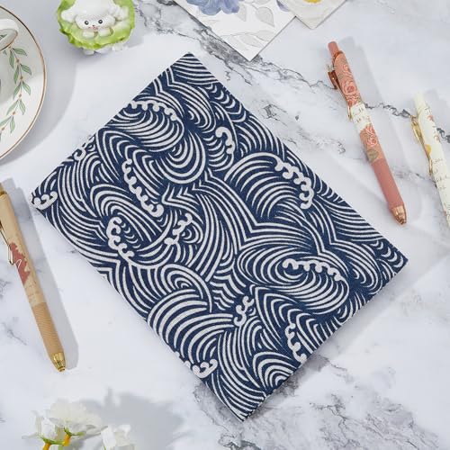 SUPERFINDINGS Book Cover Sleeve A5 Paperback Book Protector with Japanese Wave Midnight Blue Book Sleeve Washable Book Cover Fabric Novel Book Sleeve for Book Lovers 14.9x21.8cm - Image 4
