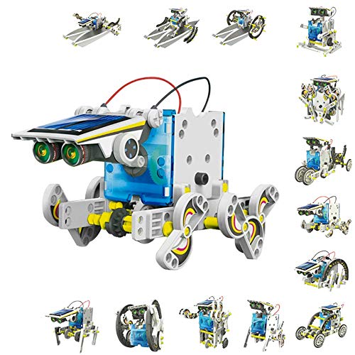 STEM Toys Solar Power Kits - Education Solar Robot Kids Toys 13-in-1 Construction Engineering Kit Puzzle DIY Assembly Battery Operated Robotic Set Powered by Solar Energy for Boys/Girls Gift Kits