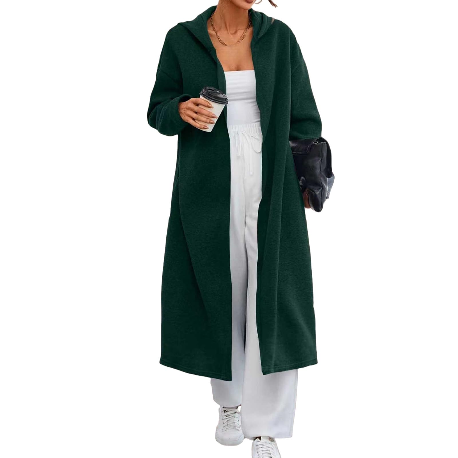 Womens Long Cardigan Sweater Oversized Fall Winter Knit Duster Coat Sweater Trench Coat Casual Lapel Overcoat Pockets