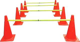 Dog Agility Hurdles Cones - Canine Agility Training Set - 8 Hurdles & 4 Poles Set