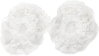2Pcs White Pearl Wrist Corsage Bracelet with Lace Flower Stretch Wedding Wristband Elastic Pearl Bands DIY Wristlet Corsages Accessories for Bridesmaid Bridal Prom Party