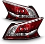 AKKON - Fits 2013 2014 2015 Altima Sedan 4Door Red Clear Tail Lights Brake Lamp Pair Driver + Passenger Replacement