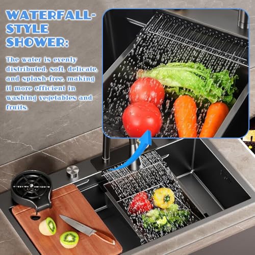 Évier de cuisine avec distributeur de savon et égouttoir lavabo multifonction maison
