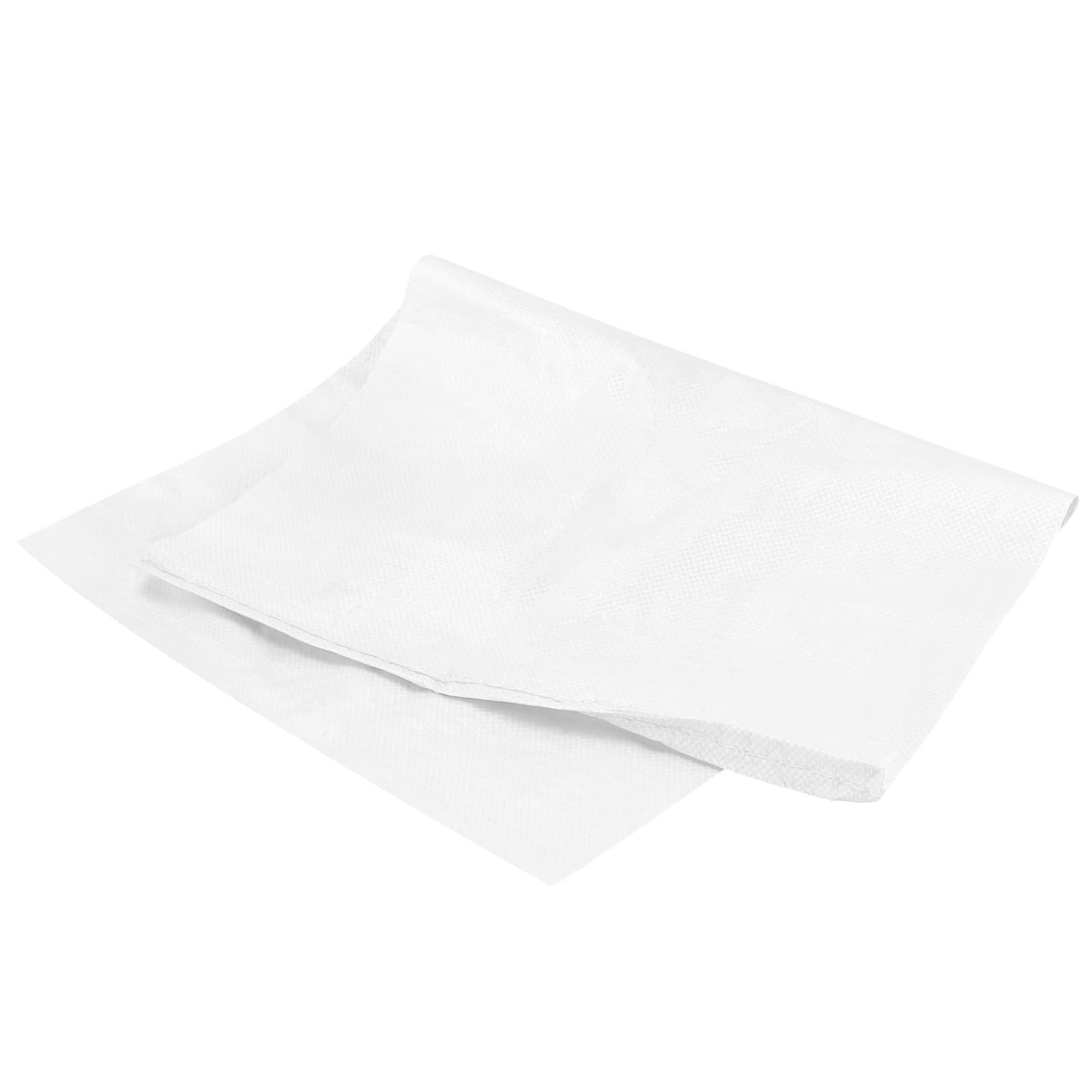 FUNSUEI Lot de 60 Sac a gravats Blancs, 45 x 77 cm, Sac de Sable Vide avec Cordon de Serrage en polypropylène à remplir