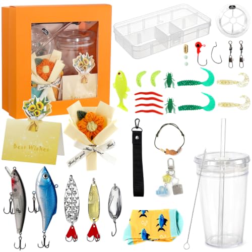 Fishing Gifts for Teen Boys, 32 PC Fishing Lure Accessories Kit Gift Box