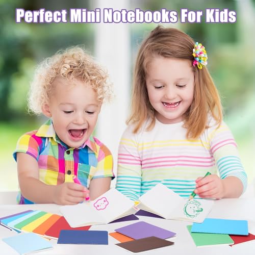 Mixara 24 Stück A6 Farben Notizbuch, Klein Notizblock Blanko, Kraftpapier-Einband Notizblock, Journal Tagebuch, Tragbares Notizbuch für Schreiben, Schule, Büro, Reisen, 30 Blatt, 12 Farben (14 x 9cm)