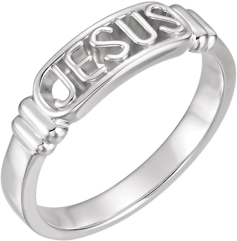Bonyak Jewelry in The Name of Jesus Chastity Ring W/Box in Sterling Silver - Size 4