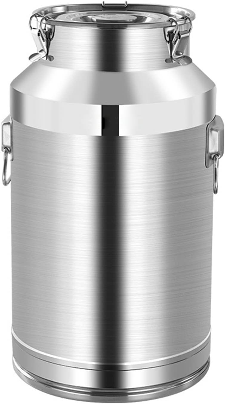 201 Stainless Steel Milk Can 5-88L Milk Transport Bucket Wine Pail Bottle with Sealed Lid, Airtight Tea Canister Oil Barrel Tote Jug for Liquid Solid Storage,88L