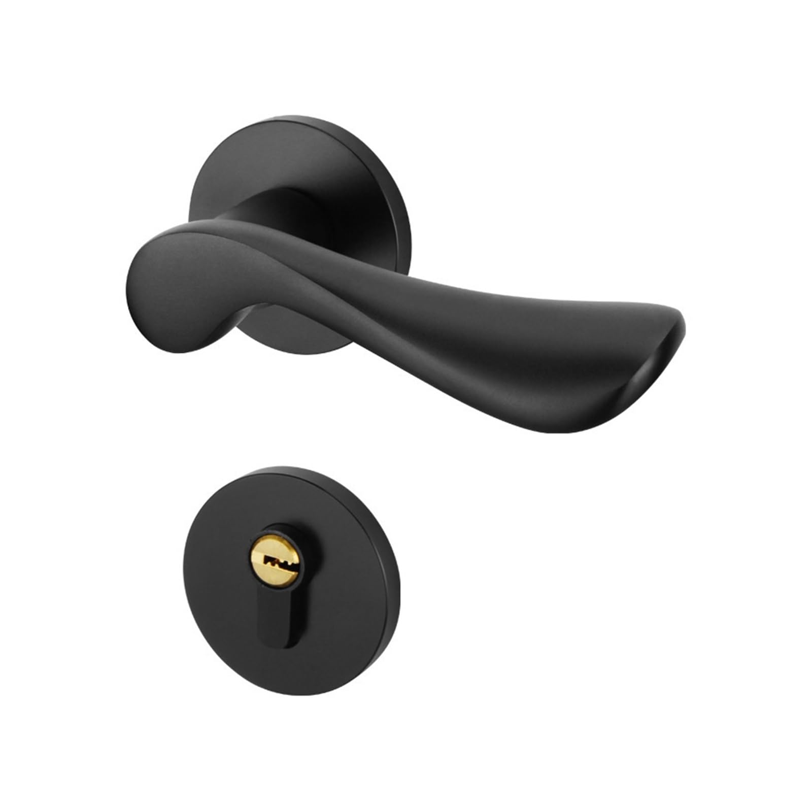 Serrure de porte de salle de bain noire silencieuse style américain