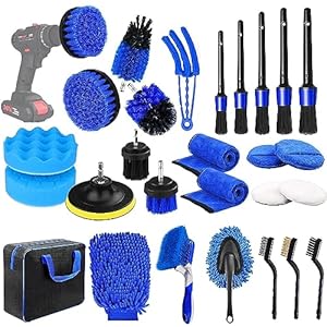 27Pcs Car Detailing Kit,Car Detailing Brush Set,Car Cleaning Kit, Car Windshield Cleaning Tool,Car Cleaning Tools Kit for Interior,Exterior,Wheels