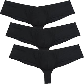 OROCOJUCO Mens Modal Cheeky Shorts Briefs Brazilian Bikini Underwear Skimpy Boxer Brief Bulge Pouch Brazilian Bikini Trunk
