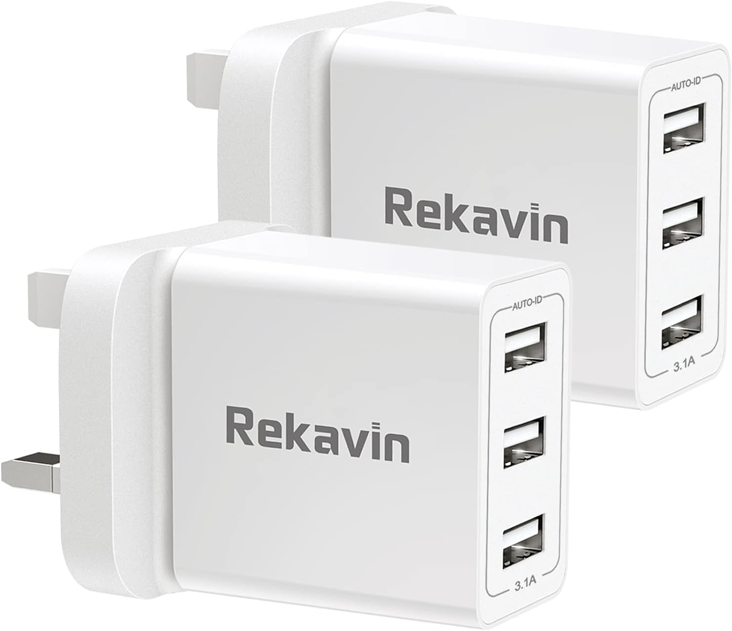 USB Plug,Multi USB Charger Plug Adaptor UK 5V/3A,Dual Pack Multiple Port USB Plug Adapter Triple Way 3 Pin Multiport Double USB Plug Charge for iPhone X XR XS 8 7 6 6S 5 5S 5C 14 13 12 11,iPad